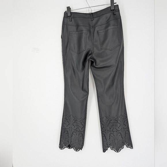 Anthropologie Faux Leather Trousers Cropped Pants - Picture 5 of 8